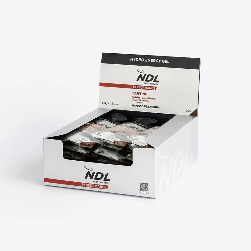 NDL Pro-Health Energetický gél s kofeínom, príchuť Cola, balenie 12 x 60 g