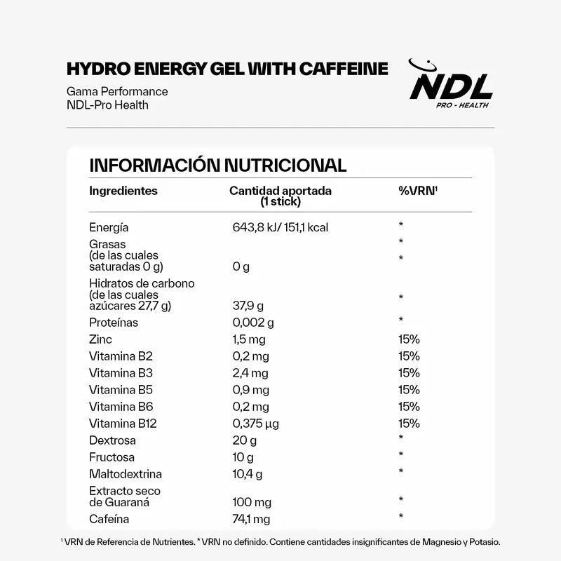 NDL Pro-Health Energetický gél s kofeínom, príchuť Cola, balenie 12 x 60 g