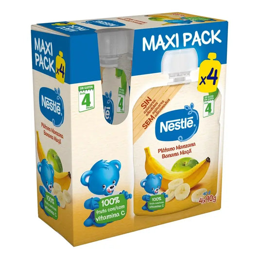 Nestlé vrecúško s príchuťou banánu a jablka, 4 × 90 g