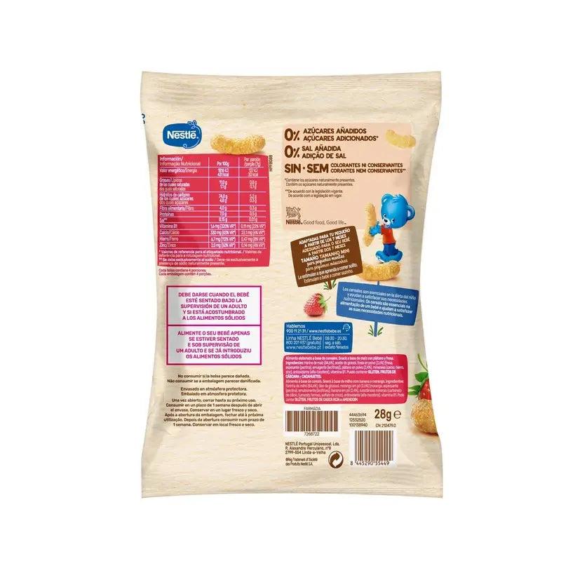 Nestlé Healthy Snacking Happy Puffs – kukurica s jahodovou príchuťou, 28 g