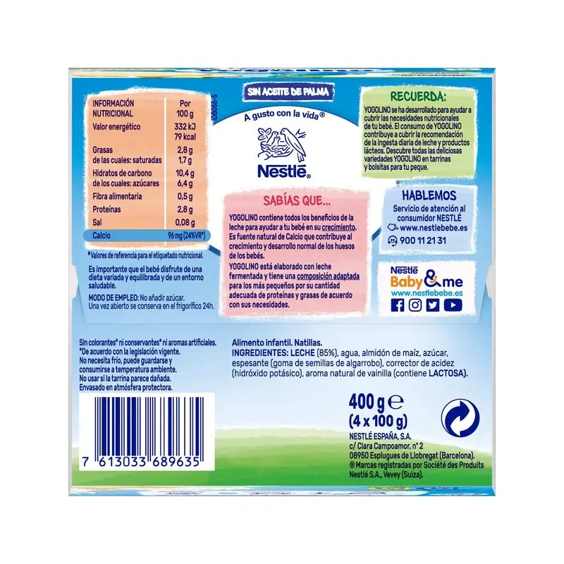 Nestlé Yogolino Dezerty – vanilkový krém, 4 x 100 g