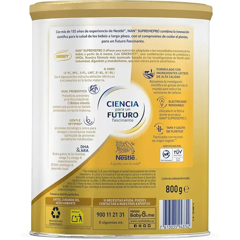 Nestlé Nan Supreme Pro 2 – pokračovacie mlieko, 4 × 800 g