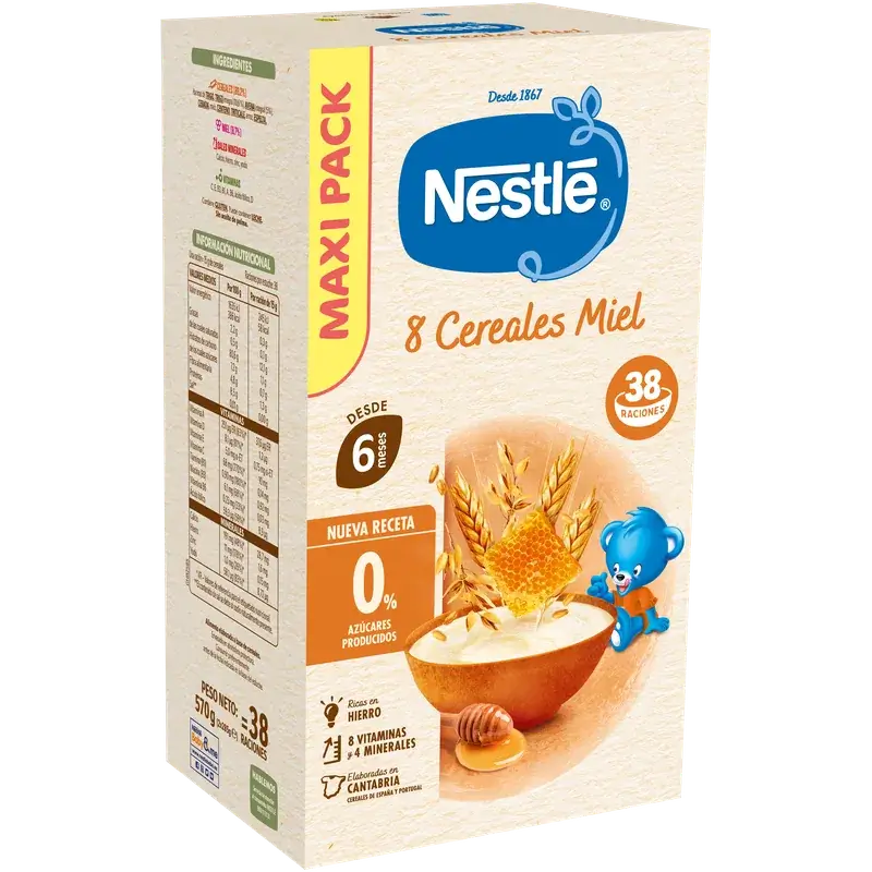 Nestlé detská kaša s 8 druhmi obilnín a medom, 570 g