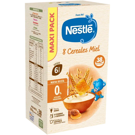 Nestlé detská kaša s 8 druhmi obilnín a medom, 570 g