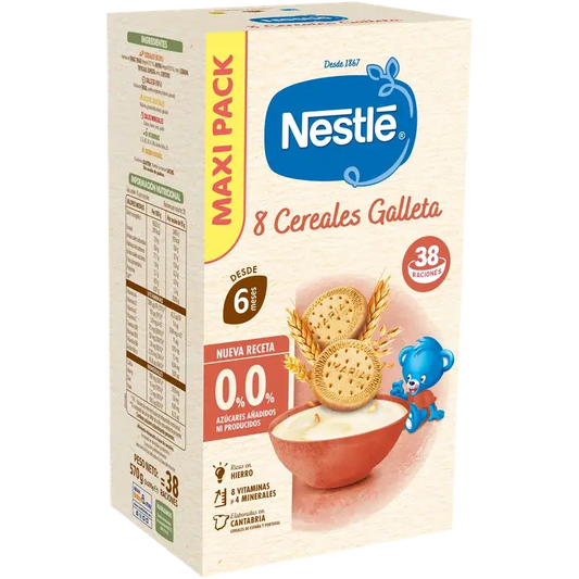 Nestlé detská kaša s 8 druhmi obilnín, bez sušienok, 570 g