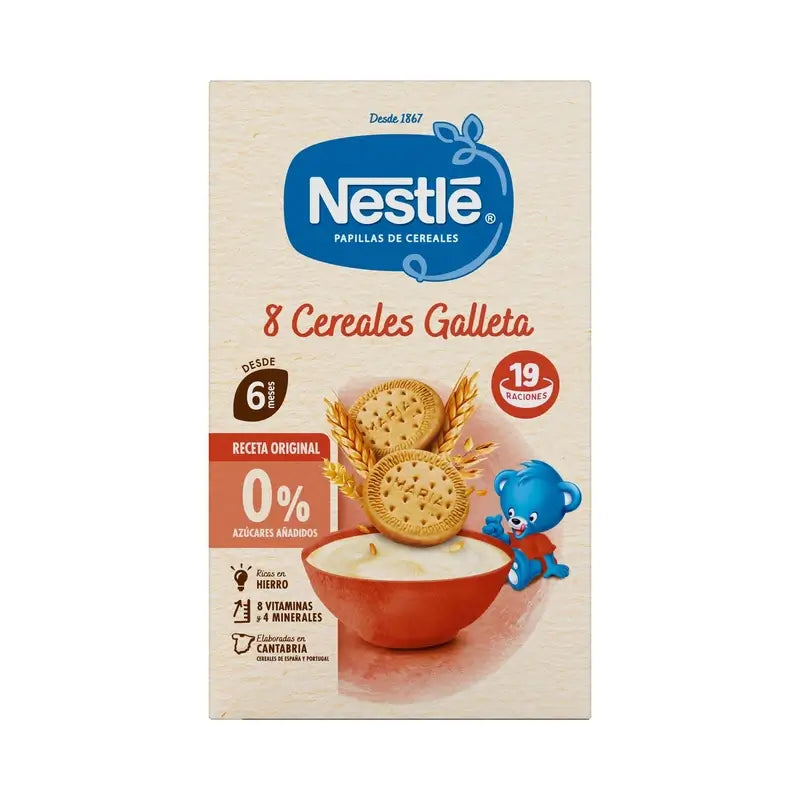 Nestlé detská kaša z 8 obilnín s sušienkou María, 475 g
