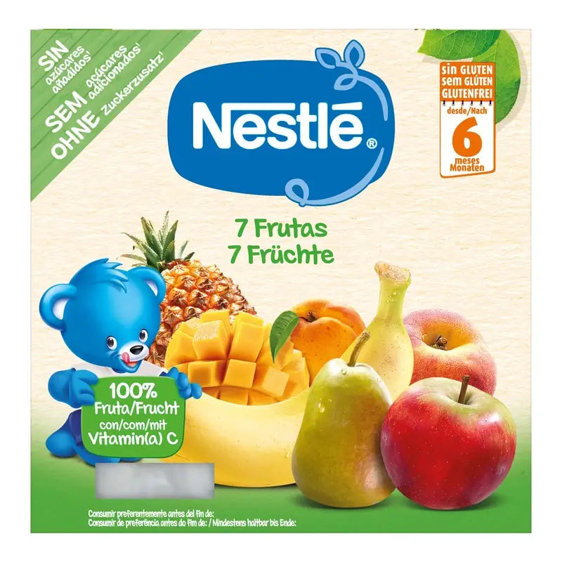 Nestlé ovocné pyré v kelímku, 7 druhov ovocia, 4 x 100 g
