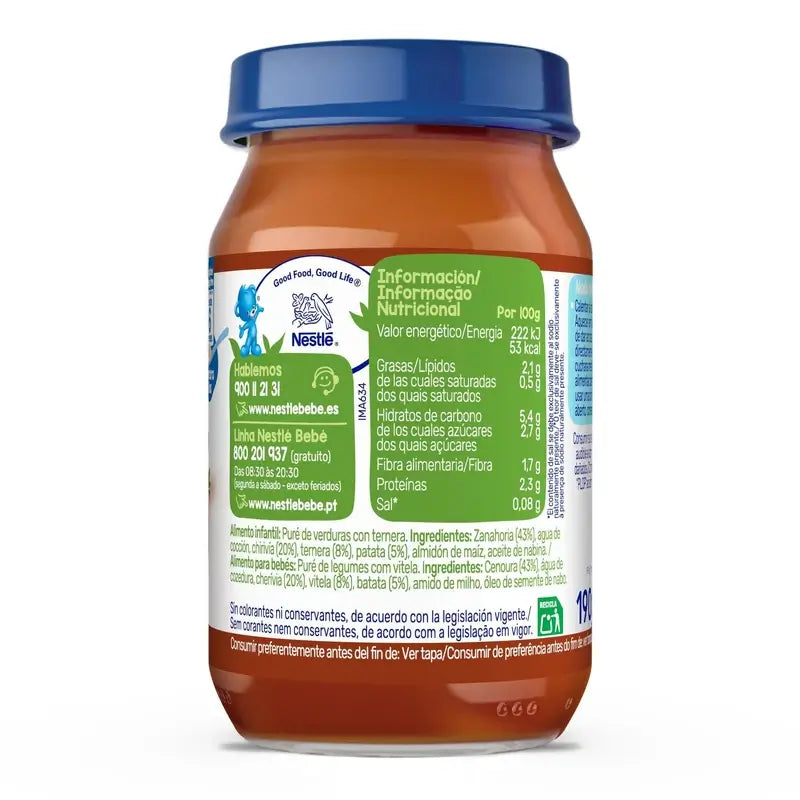 Nestlé – slané detské jedlá „Jardinera“ s hovädzím mäsom, 190 g