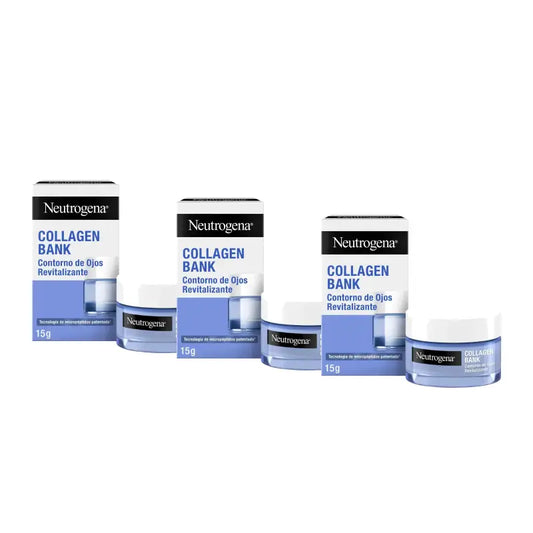 Neutrogena Collagen Bank Revitalizačný gélový krém na okolie očí, balenie 3 x 15 ml