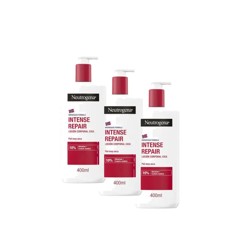 Neutrogena Regeneračný hydratačný telový krém Cica pre veľmi suchú pokožku, balenie 3 x 400 ml