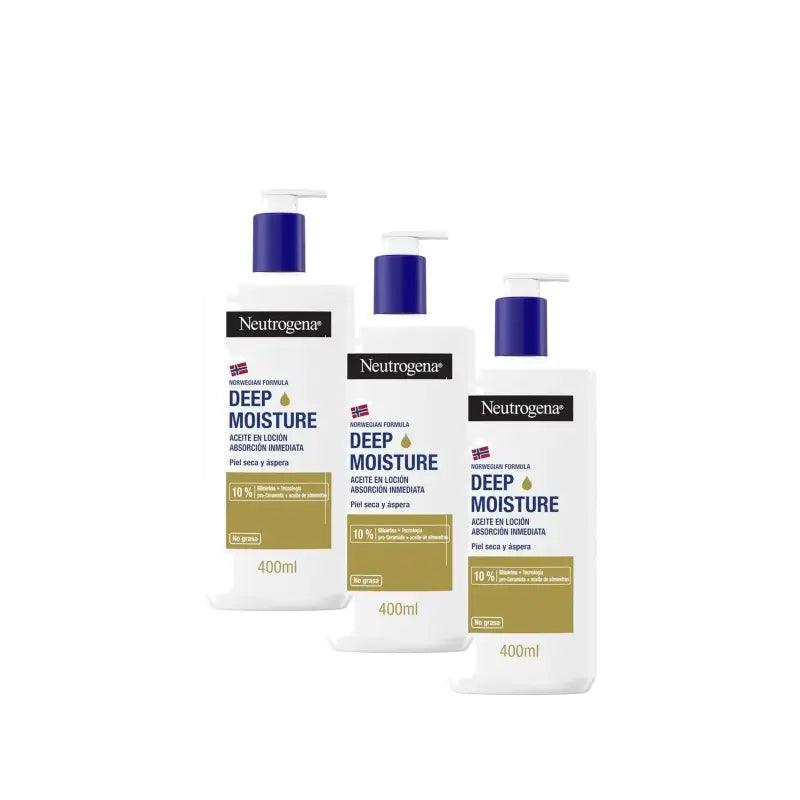 Neutrogena Hydratačný telový krém s mandľovým olejom, balenie 3 x 400 ml