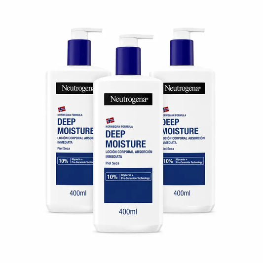 Neutrogena Hydratačný telový krém pre suchú pokožku, balenie 3 x 400 ml