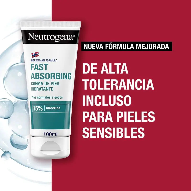 Neutrogena Hydratačný krém na nohy s okamžitým vstrebávaním, balenie 2x100 ml