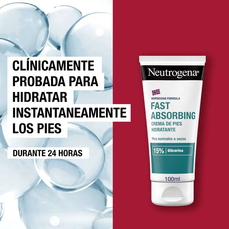Neutrogena Hydratačný krém na nohy s okamžitým vstrebávaním, balenie 2x100 ml