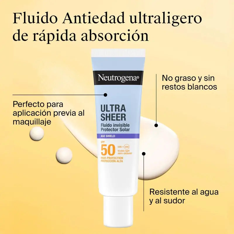 Neutrogena Ultra Sheer neviditeľný protistarnúci krém s faktorom SPF 50, 50 ml