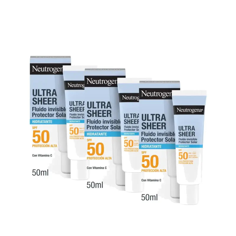 Neutrogena Ultra Sheer Neviditeľný hydratačný krém s SPF 50, balenie 3 x 50 ml