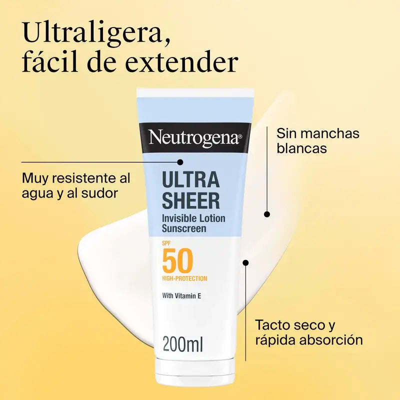 Neutrogena Ultra Sheer neviditeľný hydratačný krém SPF 50, 200 ml
