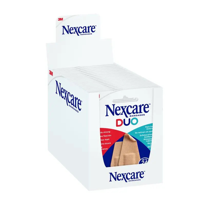 Nexcare Duo – odolný a bezbolestný textilný náplasť so silikónovou lepiacou vrstvou, rôzne veľkosti, 8 kusov