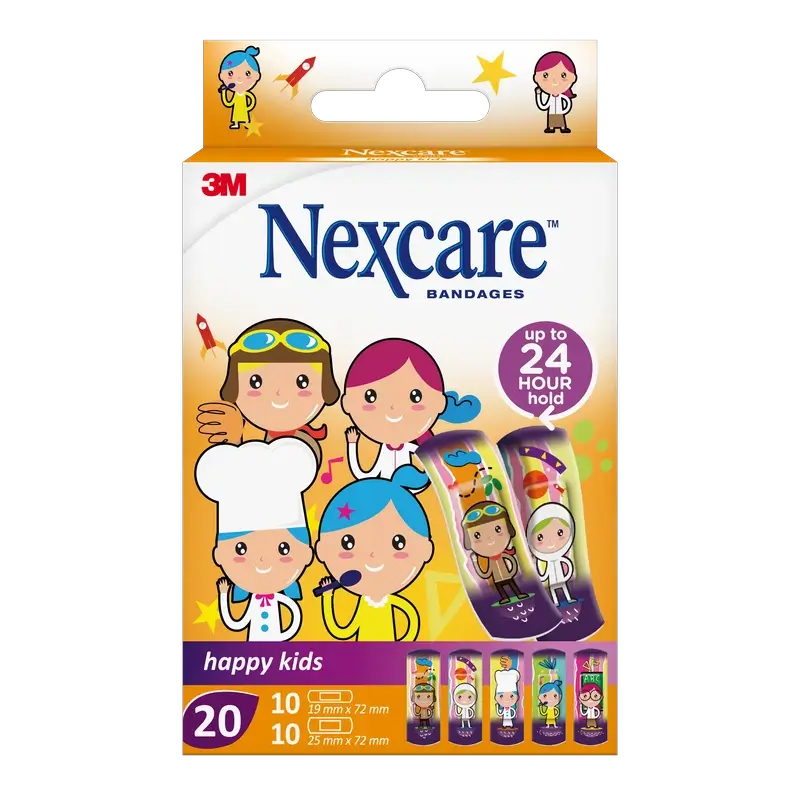 Nexcare Kids  Ochranné náplasti pre deti – motív povolania – zmiešaný sortiment, 20 kusov