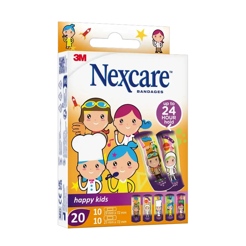 Nexcare Kids  Ochranné náplasti pre deti – motív povolania – zmiešaný sortiment, 20 kusov