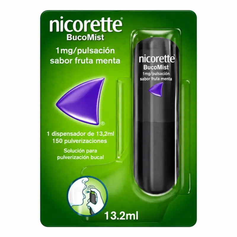 Nicorette® BucoMist 1 mg/stlačenie, roztok na rozprašovanie do úst s príchuťou ovocnej mäty