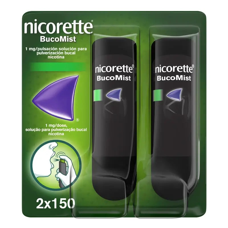 Nicorette® BucoMist 1 mg/stlačenie, roztok na rozprašovanie do úst. Balenie po 2 kusoch