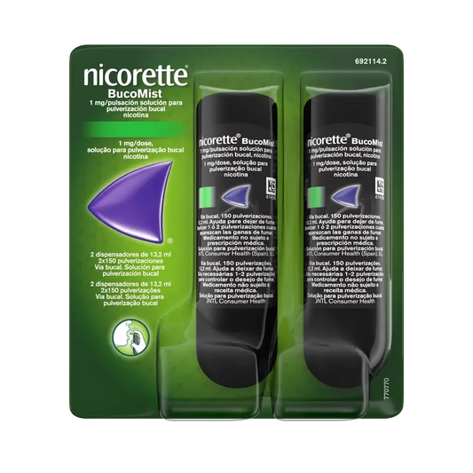 Nicorette® BucoMist 1 mg/pulsation mouth spray solution. Pack of 2