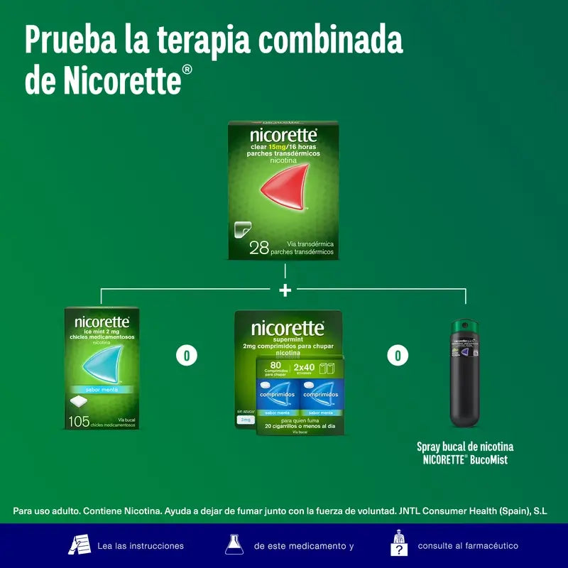 Nicorette Clear 15 mg/16 h, 28 transdermálnych náplastí