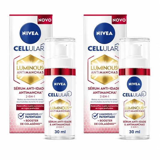 Nivea Cellular Luminous 630 Pleťové sérum 2 v 1 proti pigmentovým škvrnám a proti starnutiu, 30 ml, balenie po 2 ks