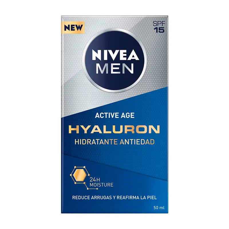 Nivea Men Hydratačný krém s kyselinou hyalurónovou a SPF 15, 50 ml