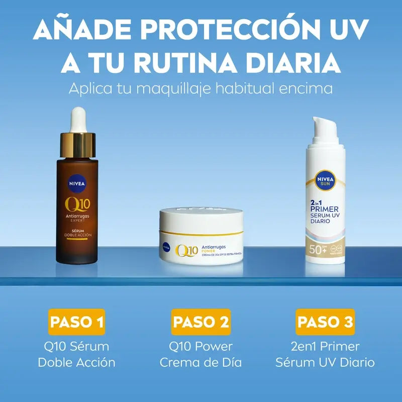 Nivea Sun 2 v 1 – Denné UV sérum s ochranným faktorom SPF 50+ na tvár, 30 ml