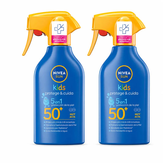 NIVEA Sun SPF50+ Chráni a hydratuje – Hydratačné opaľovacie mlieko, 400 ml, balenie po 2 ks