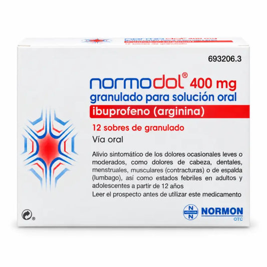 Normodol 400 mg, 12 vrecúšok s granulátom na prípravu perorálneho roztoku