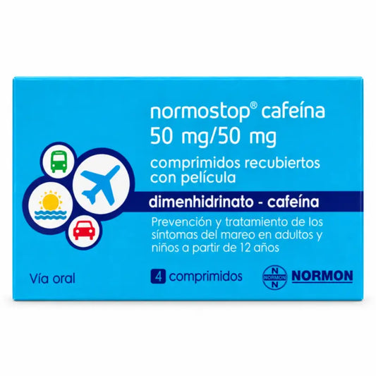 Normostop Kofeín 50 mg/50 mg, 4 obalené tablety