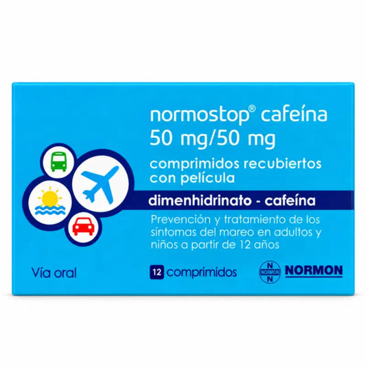 Normostop Kofeín 50 mg/50 mg, 12 obalených tabliet