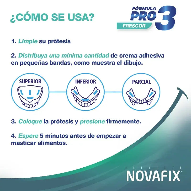 Novafix Pro 3 Lepiaci krém na zubné náhrady s osviežujúcou vôňou, 50 g