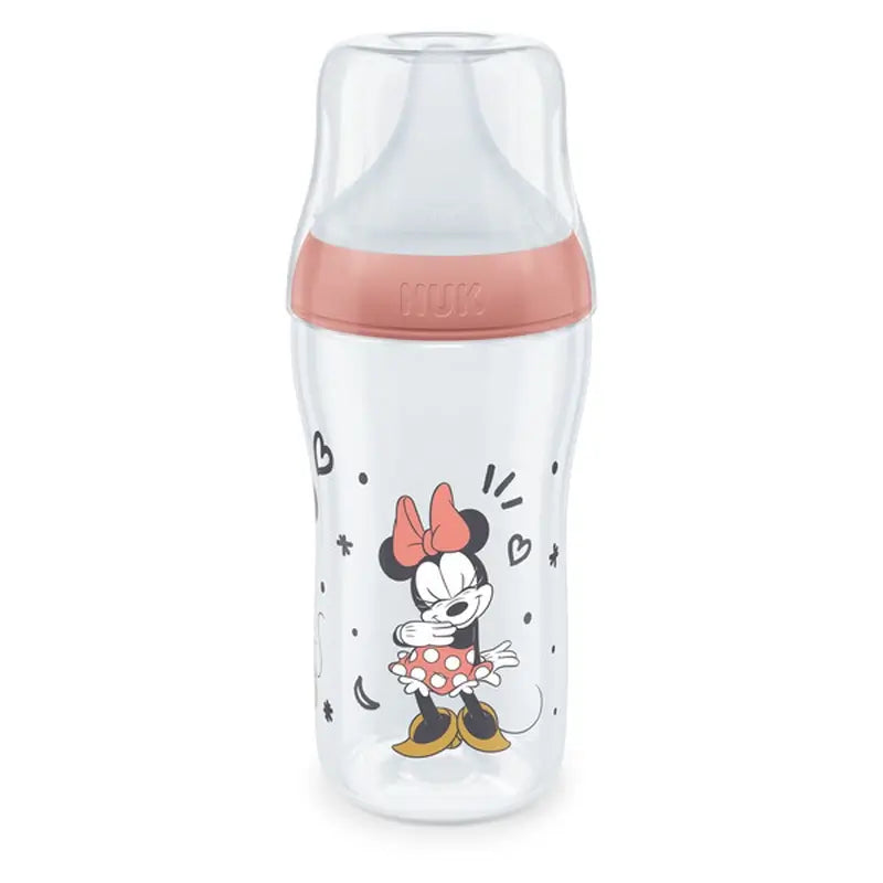Fľaša Nuk Perfect Match PP so silikónovým náustkom, 0–6 mesiacov, prietok M, Mickey Mouse, červená, 260 ml