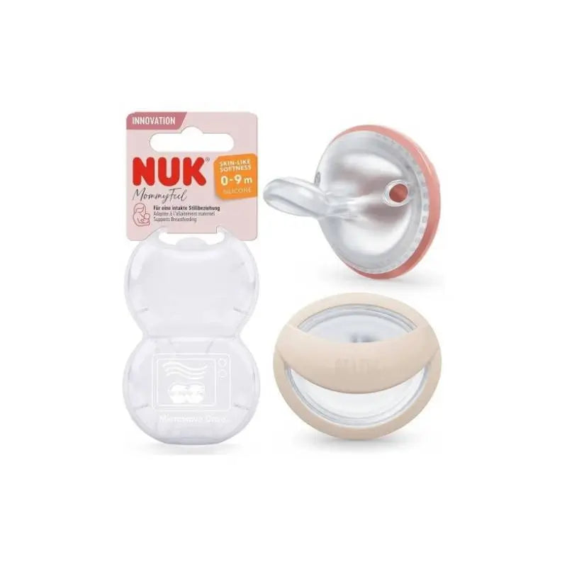 Nuk Cumlík Mommy Feel 0–9 mesiacov, červený-sivý, 2 ks
