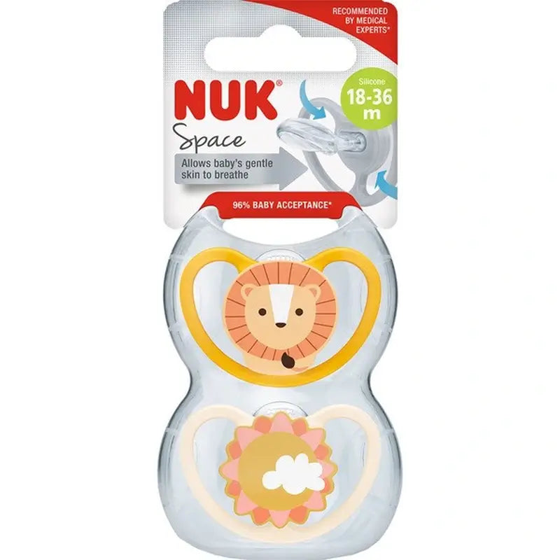 Nuk Cumlík Space Leon/Sol T3 18–36 mesiacov, silikón, 2 ks
