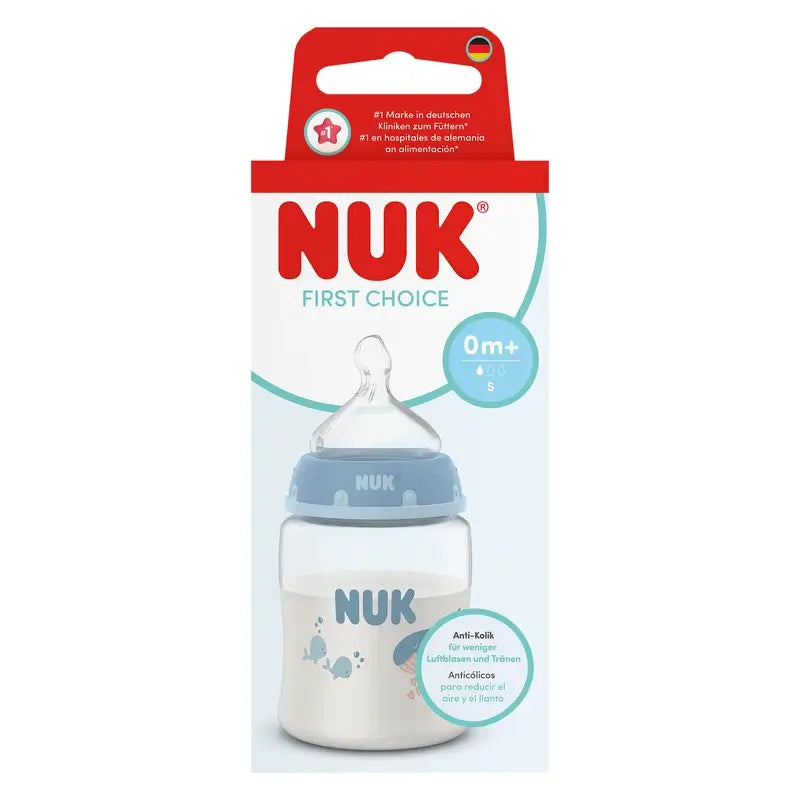 NUK First Choice+ Fľaša 150 ml, cumlík S 0m+, veľryba