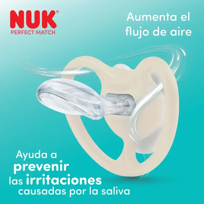 NUK Perfect Match Air Silikónová cumlík T3 18–36 mesiacov Mačka/Polar medvedík, 2 ks