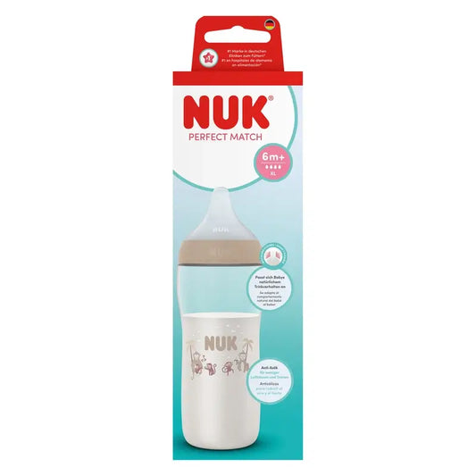 NUK Perfect Match Fľaša 360 ml, cumlík XL, 6 mesiacov a viac, Mono