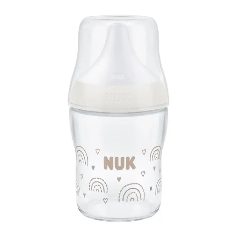 NUK Perfect Match sklenená fľaša 120 ml, cumlík S 0m+, dúha
