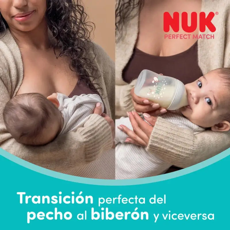 NUK Perfect Match sklenená fľaša 120 ml, cumlík S 0m+, dúha