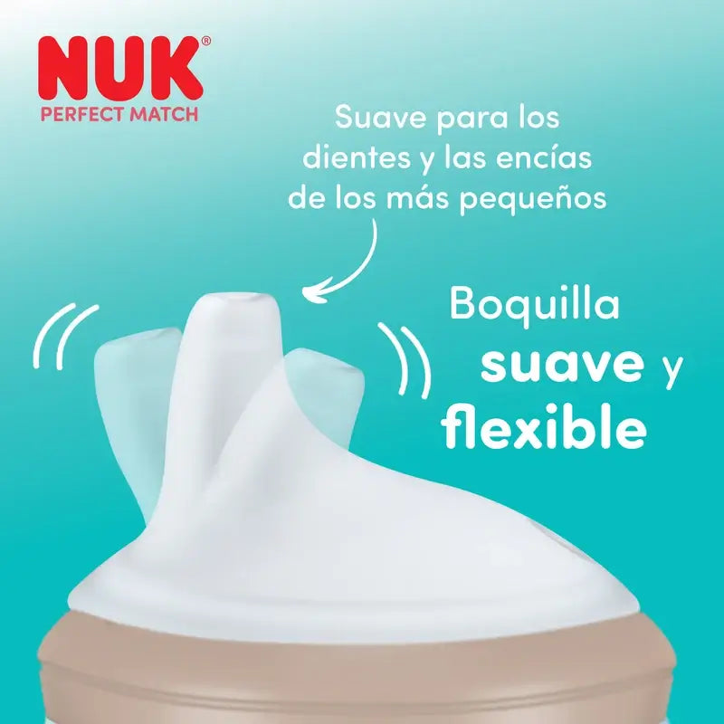 NUK Perfect Match – fľaša na prechod na pevnú stravu 150 ml, od 6 mesiacov, Mickey Mouse, sivá