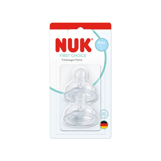 NUK cumlíky First Choice+ S 0–6 mesiacov, silikónové, 2 ks