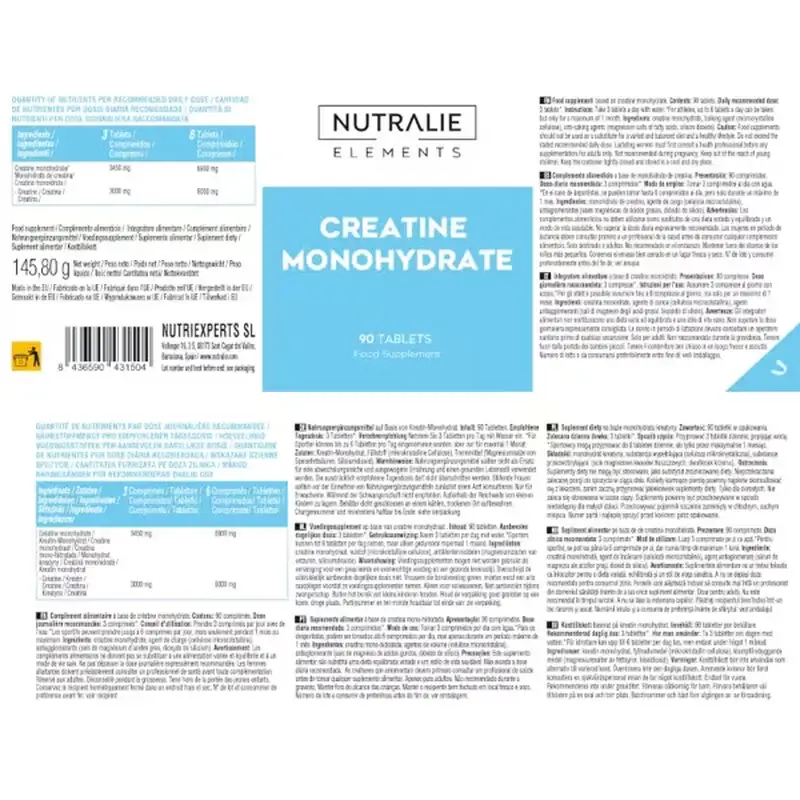 Nutralie Kreatín monohydrát 6000 mg, 90 tabliet