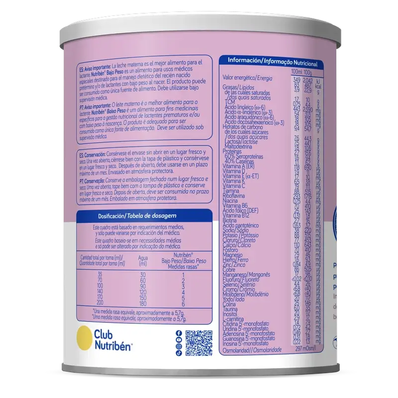 Nutribén Mlieko pre deti s nízkou hmotnosťou, 400 g