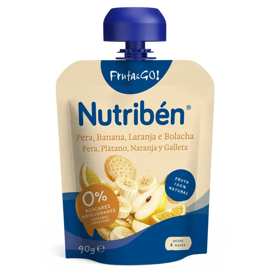 Nutriben Fruta&Go Hruška, banán, pomaranč, sušienka 90 g