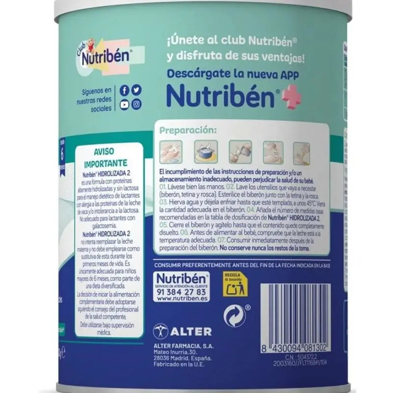 Nutribén Hydrolizované mlieko 2 – pokračovacie mlieko, 400 g